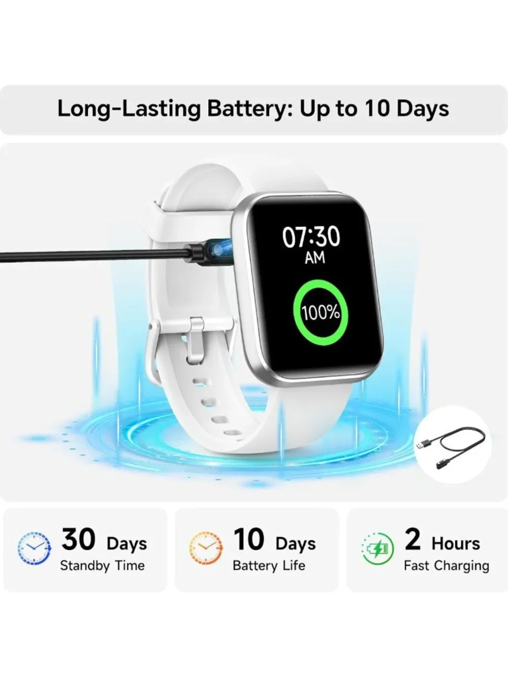 HD Smartwatch 1.85” for Fitness Tracking, Heart Rate Monitor, Waterproof, 120